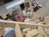 Vincent Hughes fixing the gable truss.